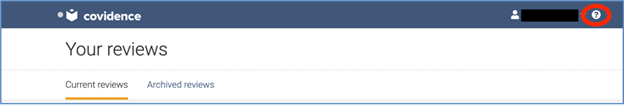 Covidence Help Button Location